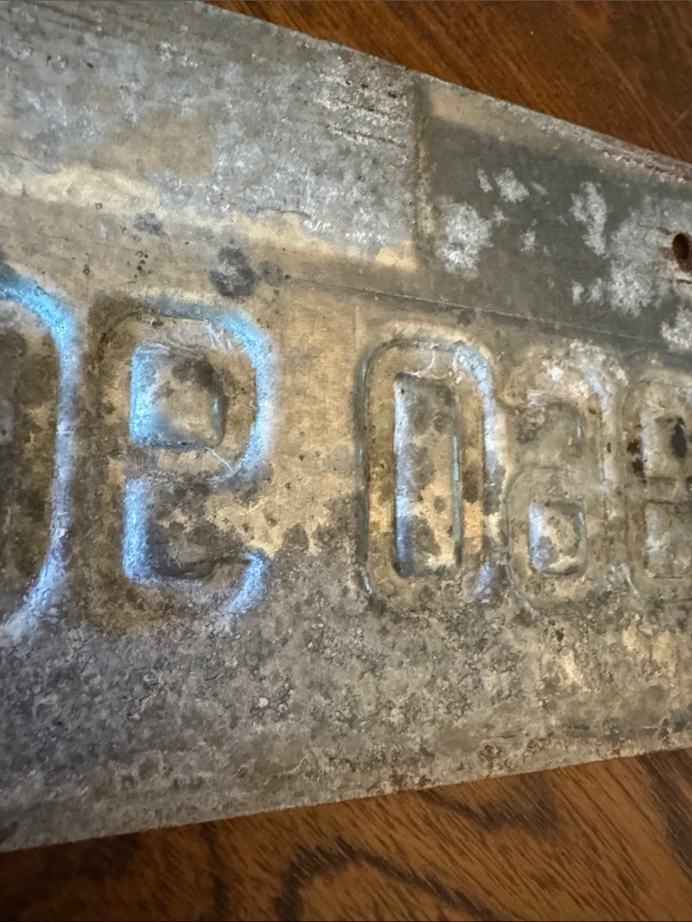 Vintage Illinois Land of Lincoln steel Motorcycle License Plate White and Blue